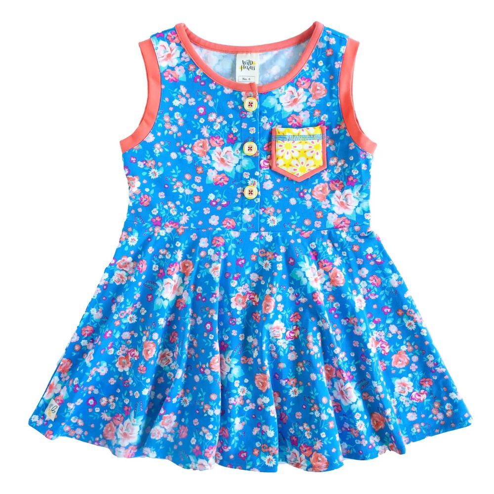 Wild Flowers La La Land Free Spirt Top Pocket Tunic Dress, Size 4T (k8)